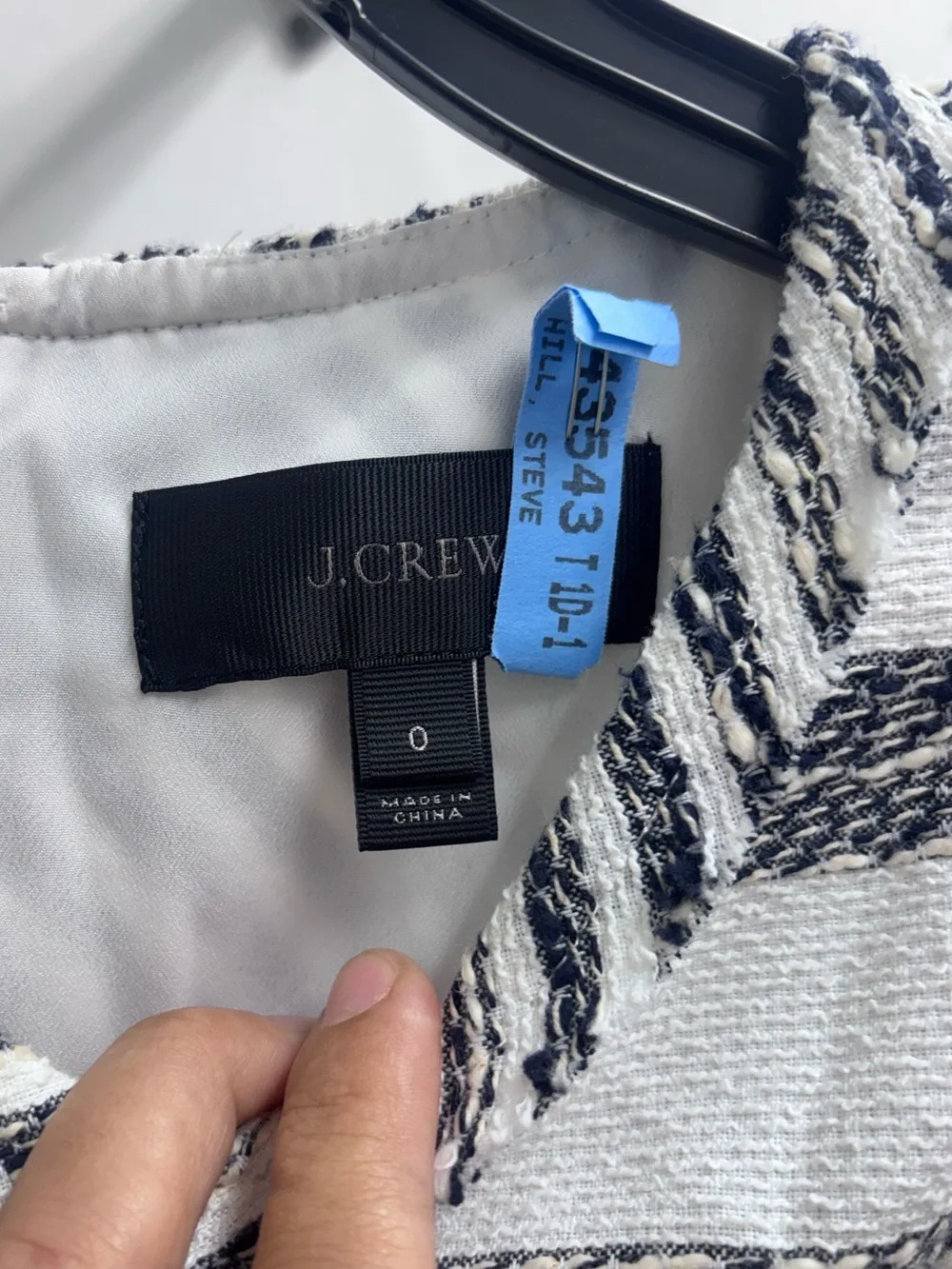 J crew “tweed” Sleeveless Black & White Striped Drop-Waist Dress